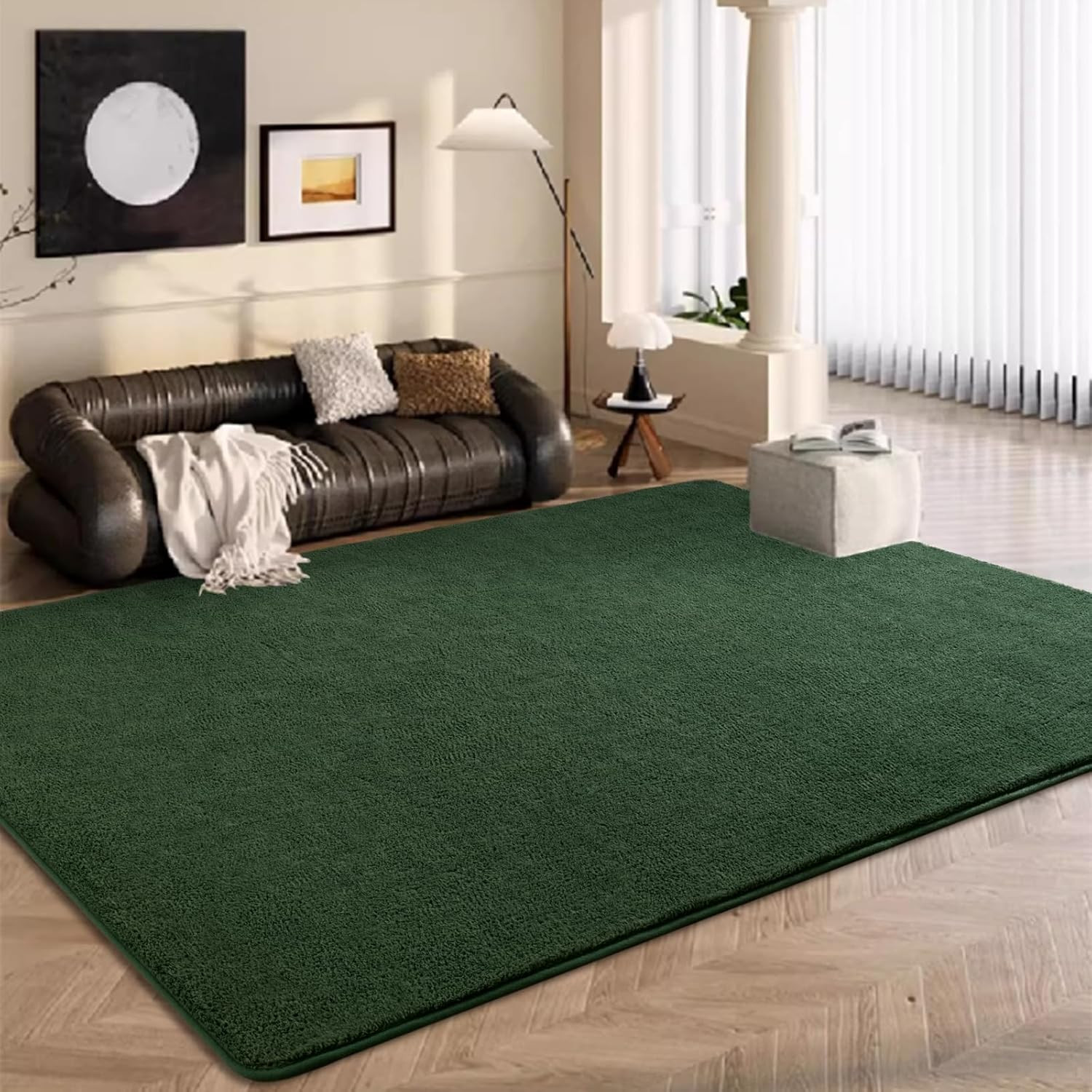 Nuttumico Large Modern Area Rugs for Bedroom Living Room, 5X7 Feet Dark Green Ru