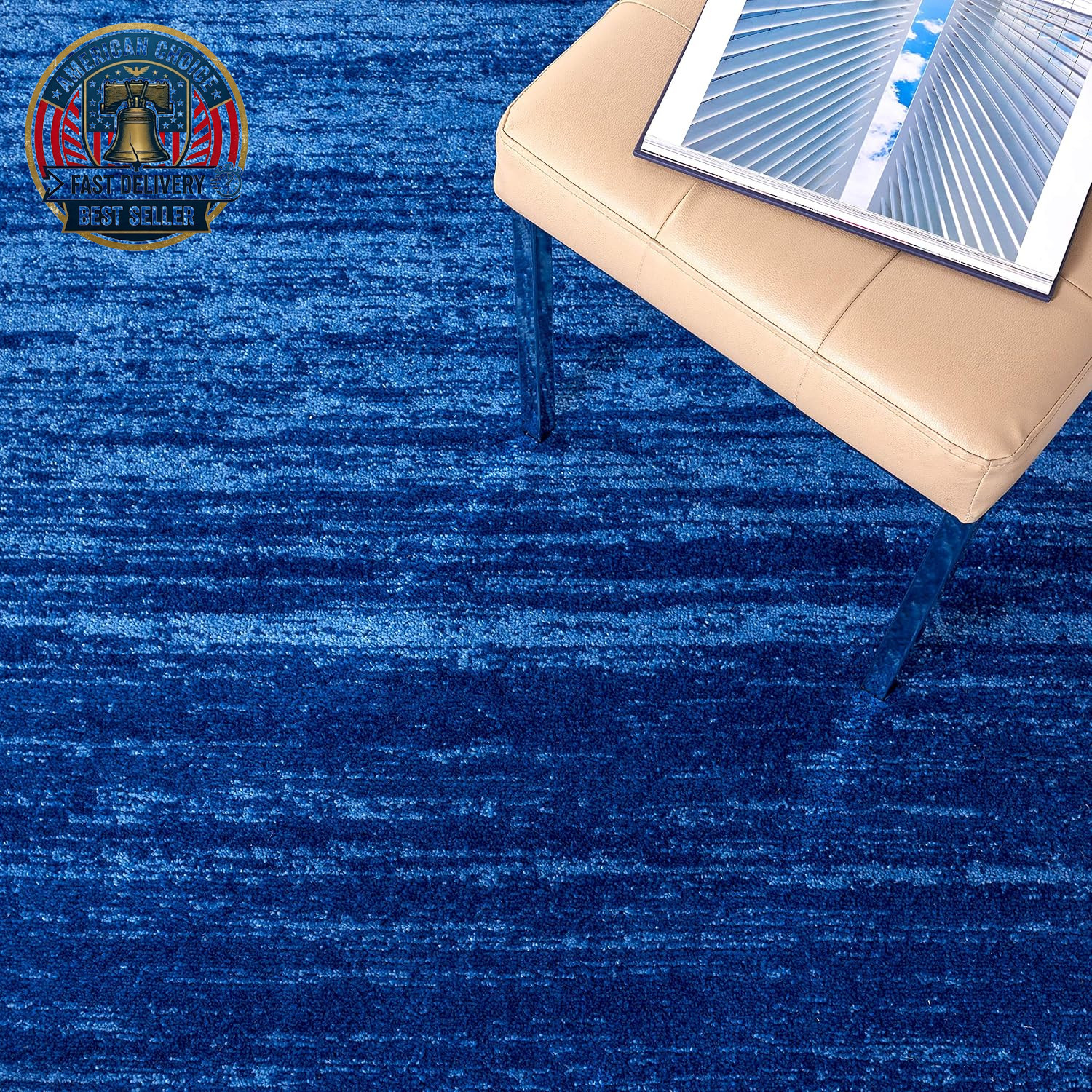 SAFAVIEH Area Rug 8X10 – Adirondack Collection – Large – Light Blue & Dark Blue,