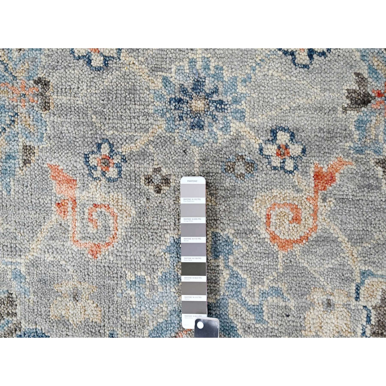 12’x17’9″ Harbor Gray Hand Knotted Supple Oushak Wool Oversized Rug R84491