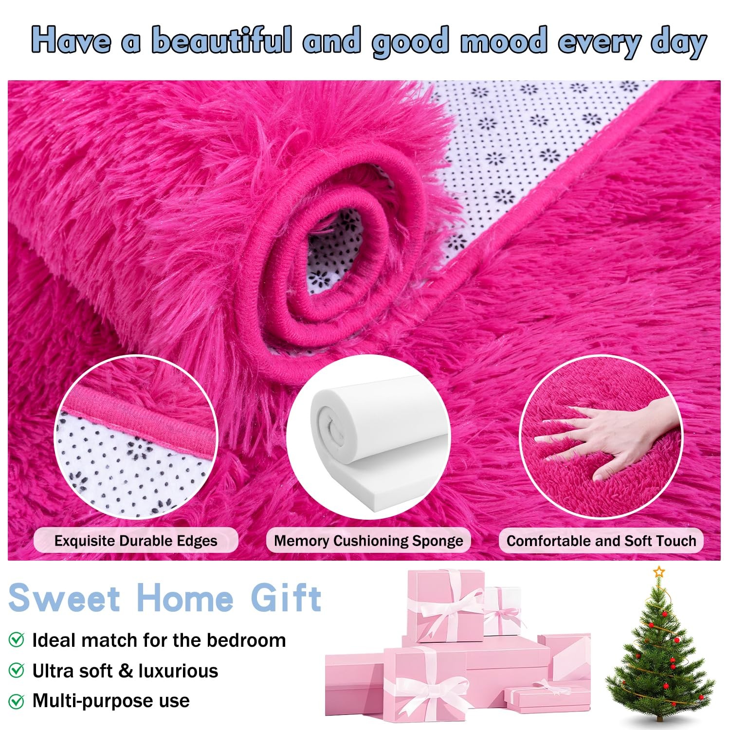 Soft Fluffy Rug for Living Room Bedroom, Large Comfy Modern Shaggy Fuzzy , Pl…