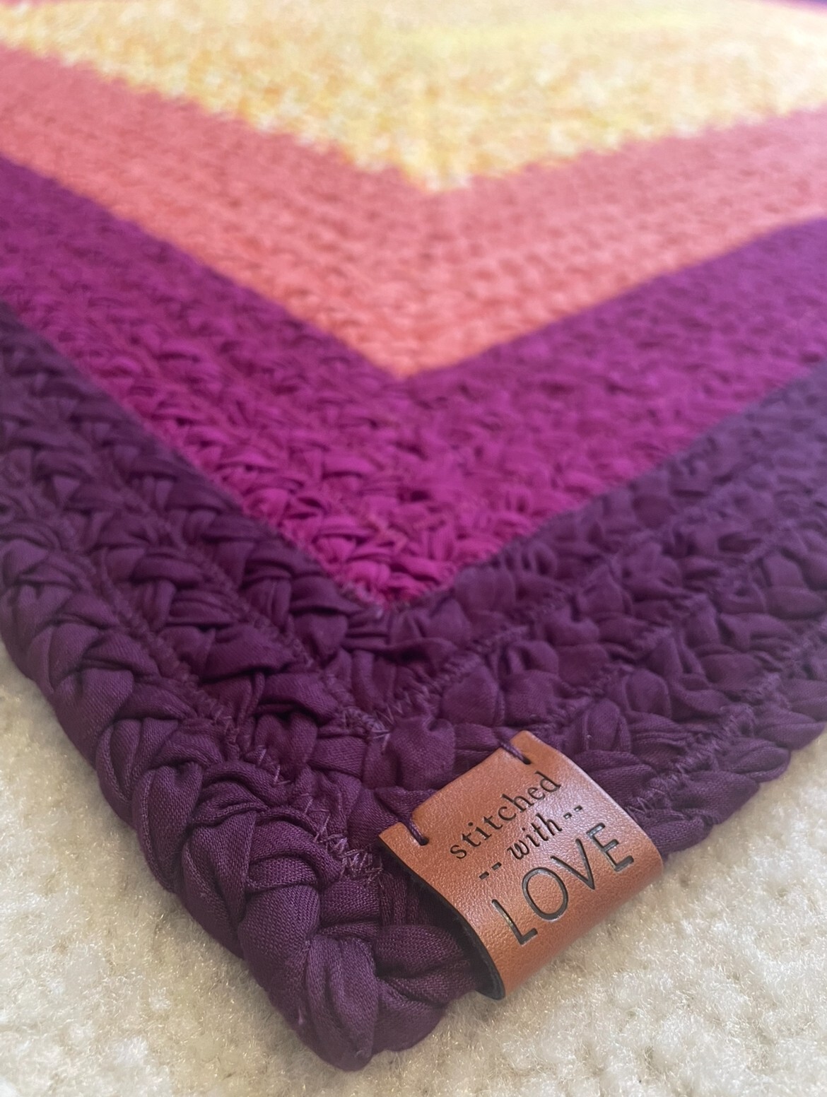 100% eco-friendly Hand-braided Cotton Rug vibrant colors ideal for your home