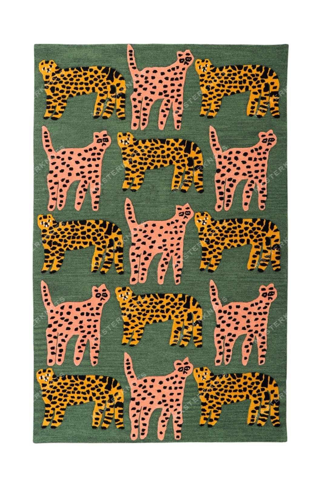Catwalk Dark Green Hand Tufted 100% Wool Soft Area Rug Carpet.