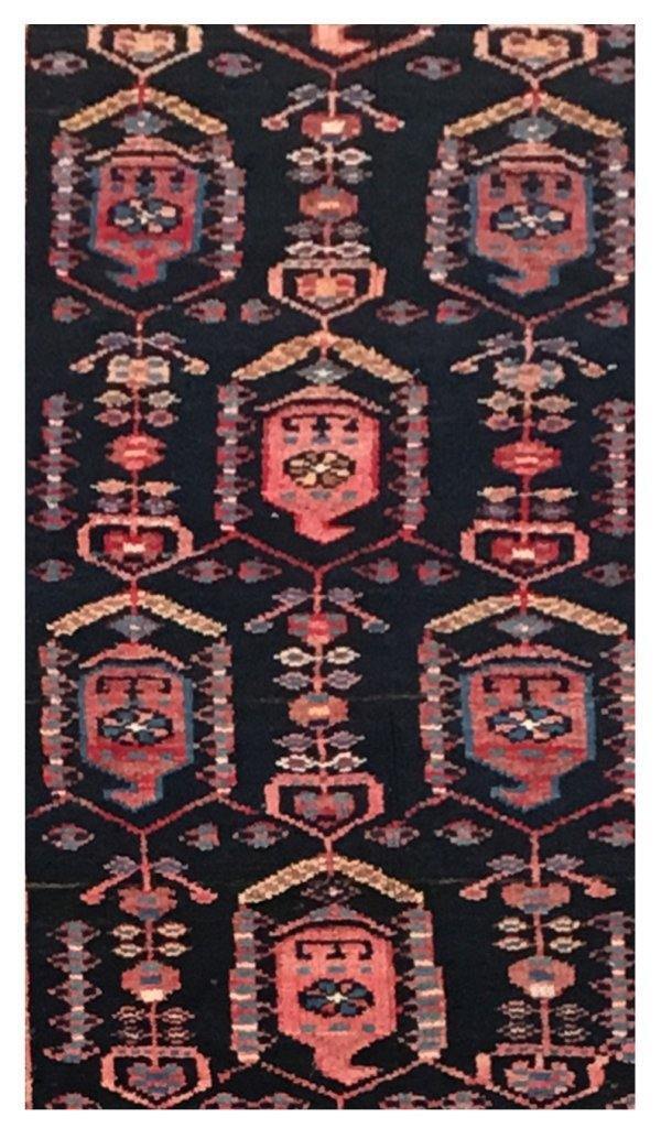 3′ x 10′ Midnight Blue Traditional Hamaadan Rug 81880