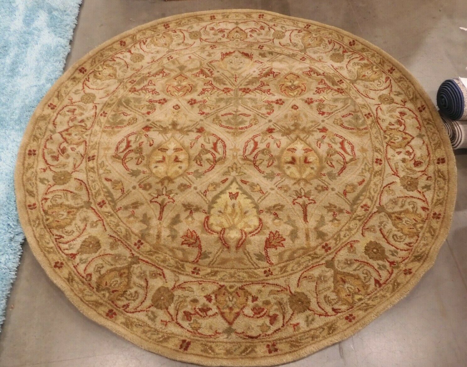 MOSS / BEIGE 6′ X 6′ Round Back Stain Rug, Reduced Price 1172626929 PL819G-6R