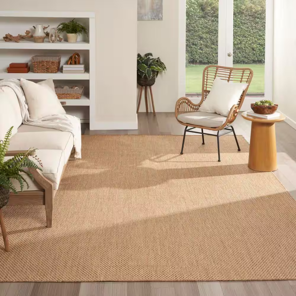 Courtyard Jute 8 Ft. X 10 Ft. All-Over Design Contemporary Area Rug