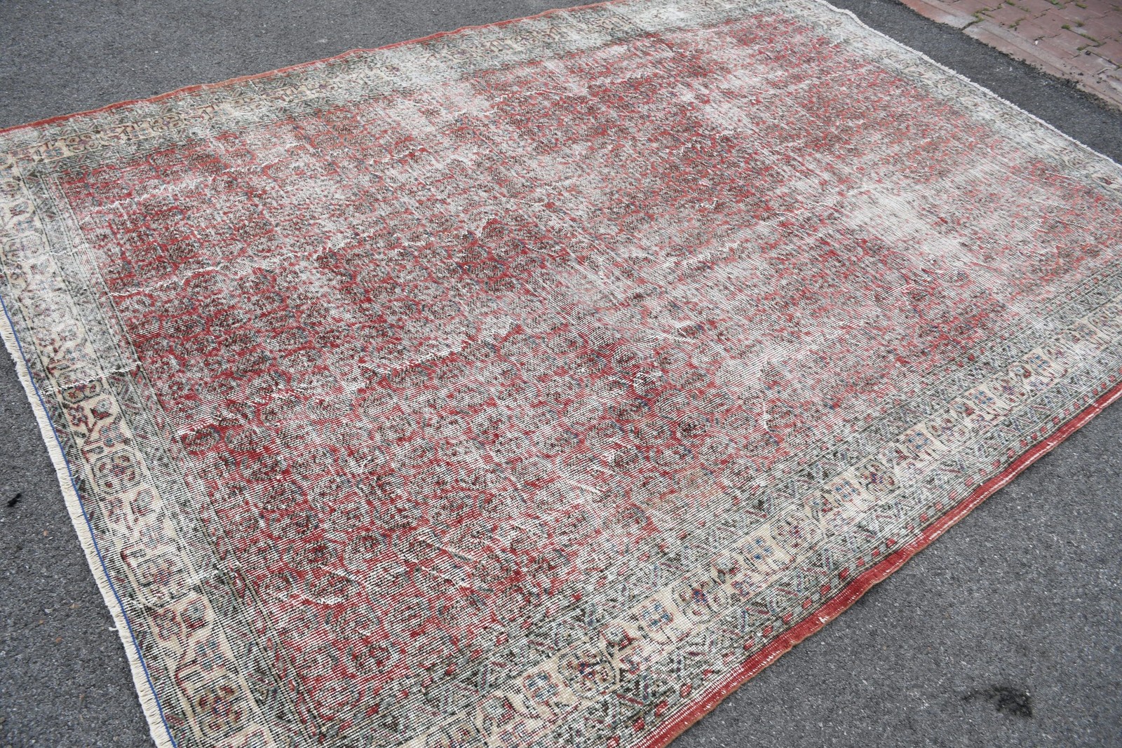 Turkish Oversize Rug 7,2×10,2 ft (219×311 cm), Vintage Red Moroccan Rug