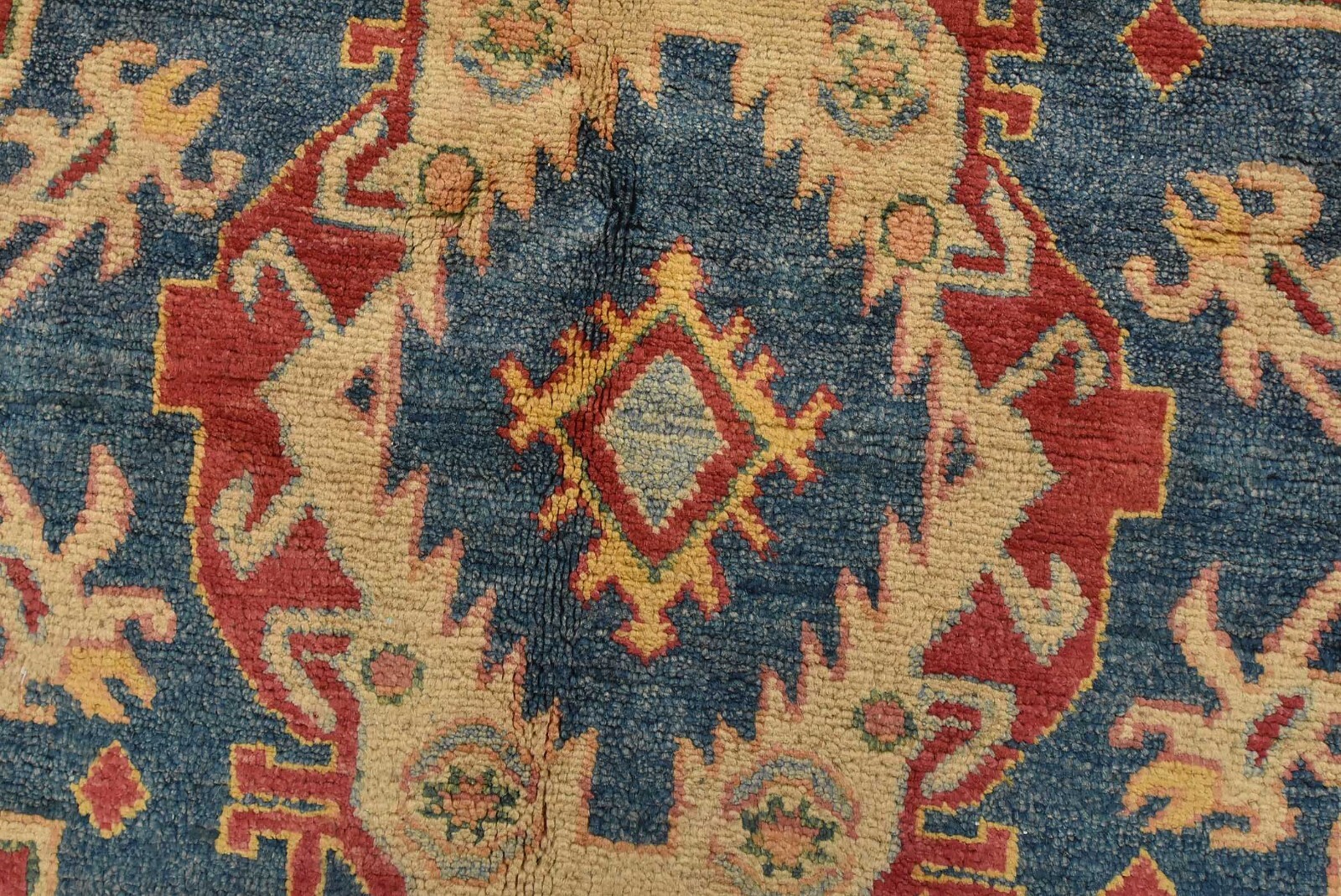 Kazak Rug 6’2” x 8’3” Red Wool Tribal Hand-Knotted Oriental Carpet