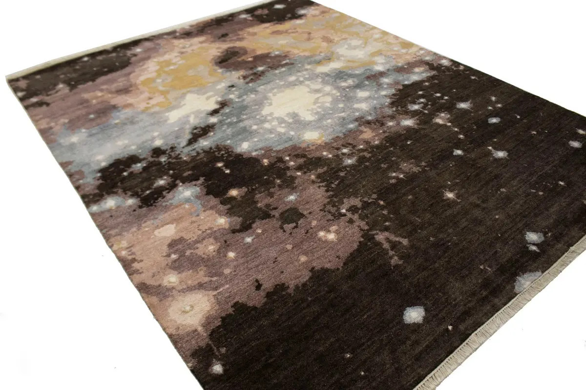 8X10 Multicolored Modern Rug Abstract Galaxy Design Contemporary Decor Carpet
