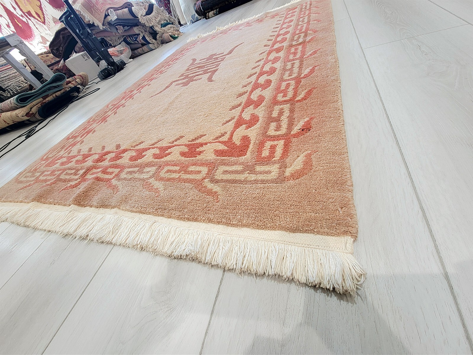 Tibetan 4’ x 6’ Oriental Hand-knotted Beige-brown Wool Area Rug