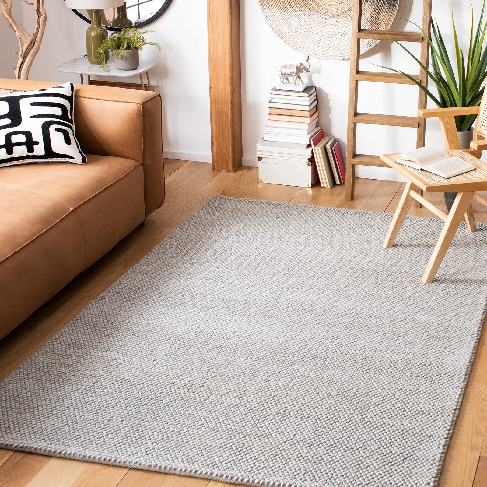 Safavieh Natura 4′ Square Silver Wool Blend Rug