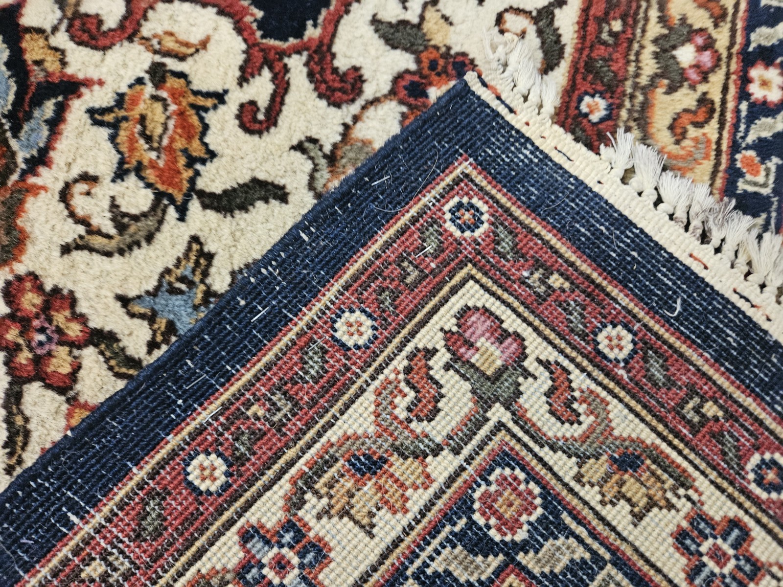9×12 INDO HUNTING HERIZ ORIENTAL RUG – HAND WOVEN RUG 100% WOOL – GOOD CONDITION