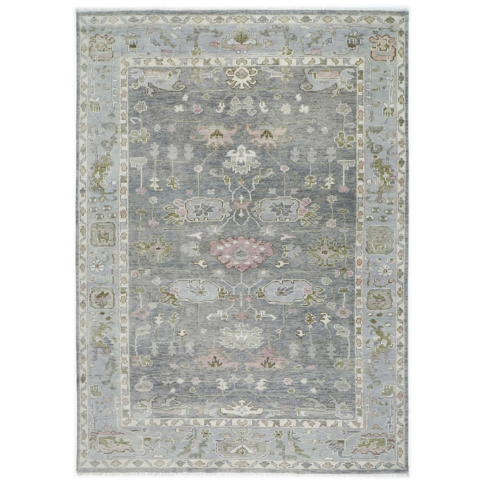 10×13’11” Hand Knotted Wool Gray Oushak Transitional Rug