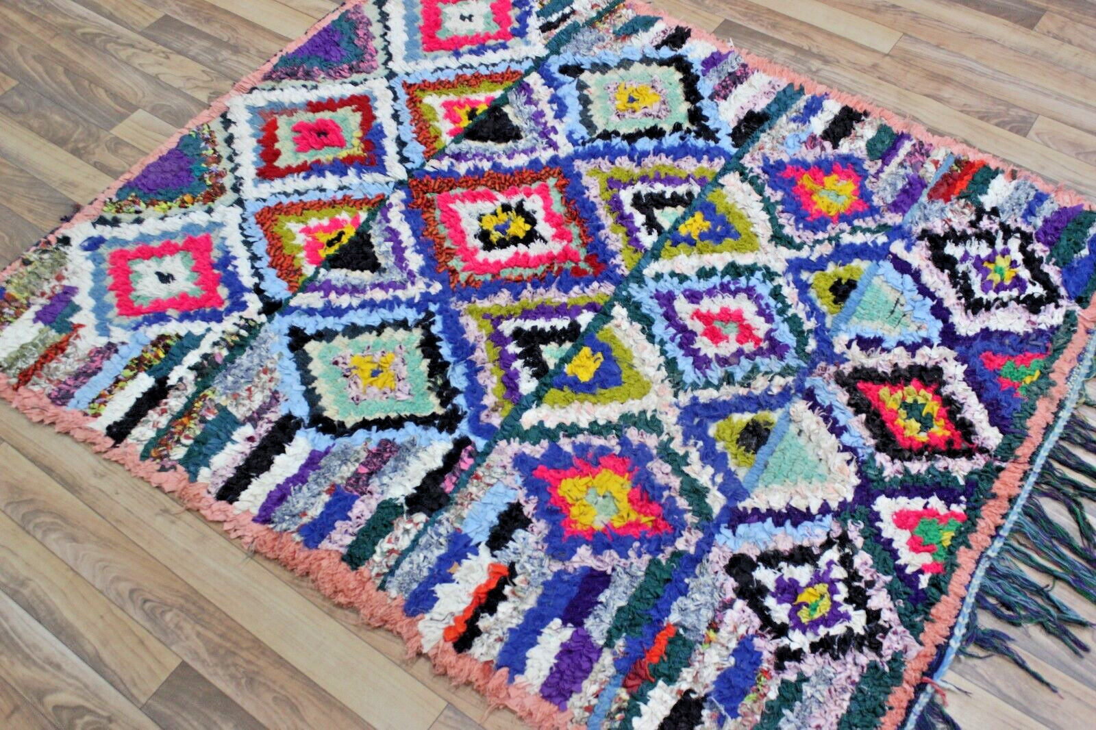 MULTICOLOR Moroccan Vintage Rug Vintage Rugs boucharouite rug