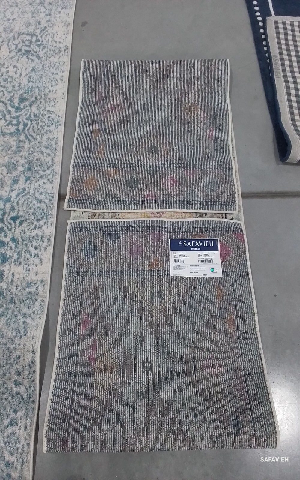 BLUE / YELLOW 2′-2″ x 10′-0″ Back Stain Rug Reduced Price 1172772567 MAD418K-210