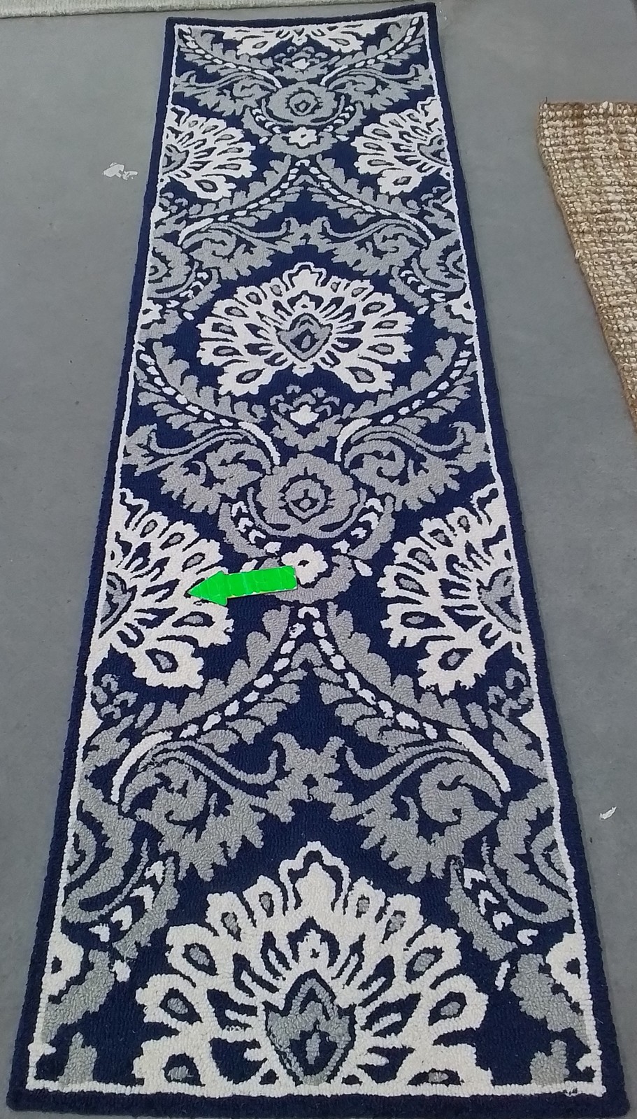 NAVY / IVORY 2′-3″ x 8′-0″ Flaw in Rug, Reduced Price 1172801564 BLM106B-28