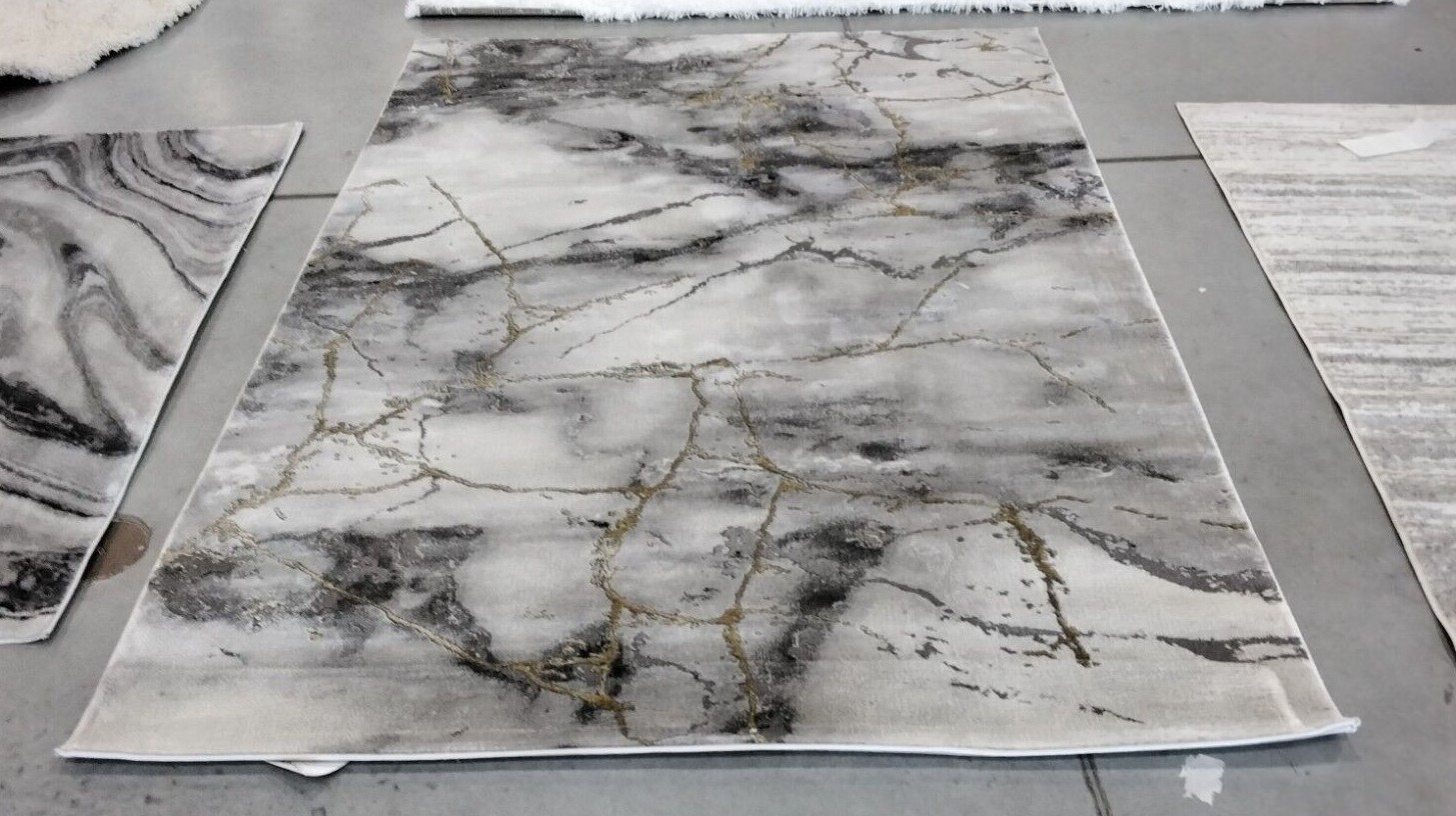 GREY / GOLD 5′-3″ X 7′-6″ Flaw in Rug, Reduced Price 1172721216 CFT877F-5