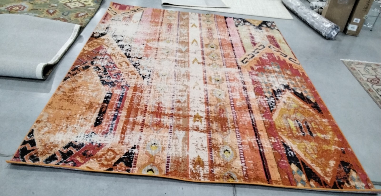 ORANGE / MULTI 8′ X 10′ Damaged Binding Rug Reduced Price 1172740787 MNC222H-810