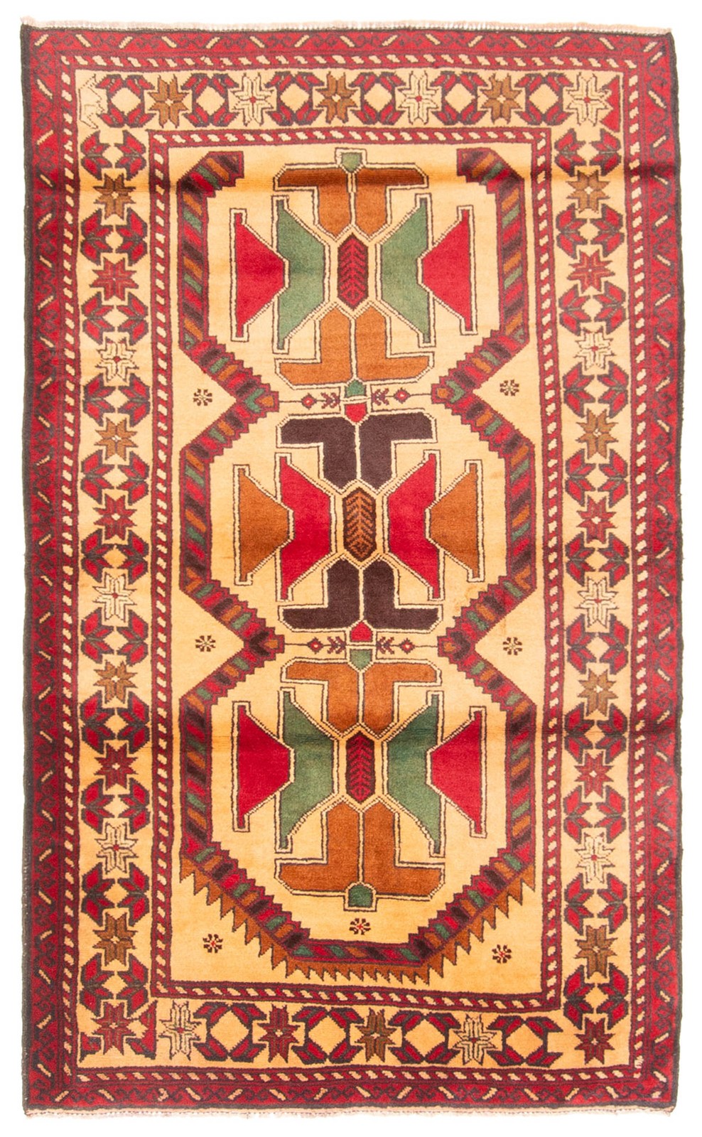 Vintage Traditional Hand-Knotted Area Rug 3’1″ x 5’1″ Oriental Wool Carpet