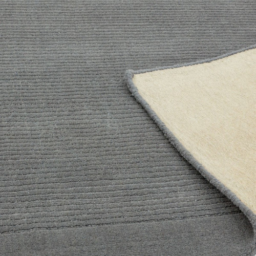 Sophisticated Forest Grey Hand-Tufted Wool Runners, Plain Design for Hall, York