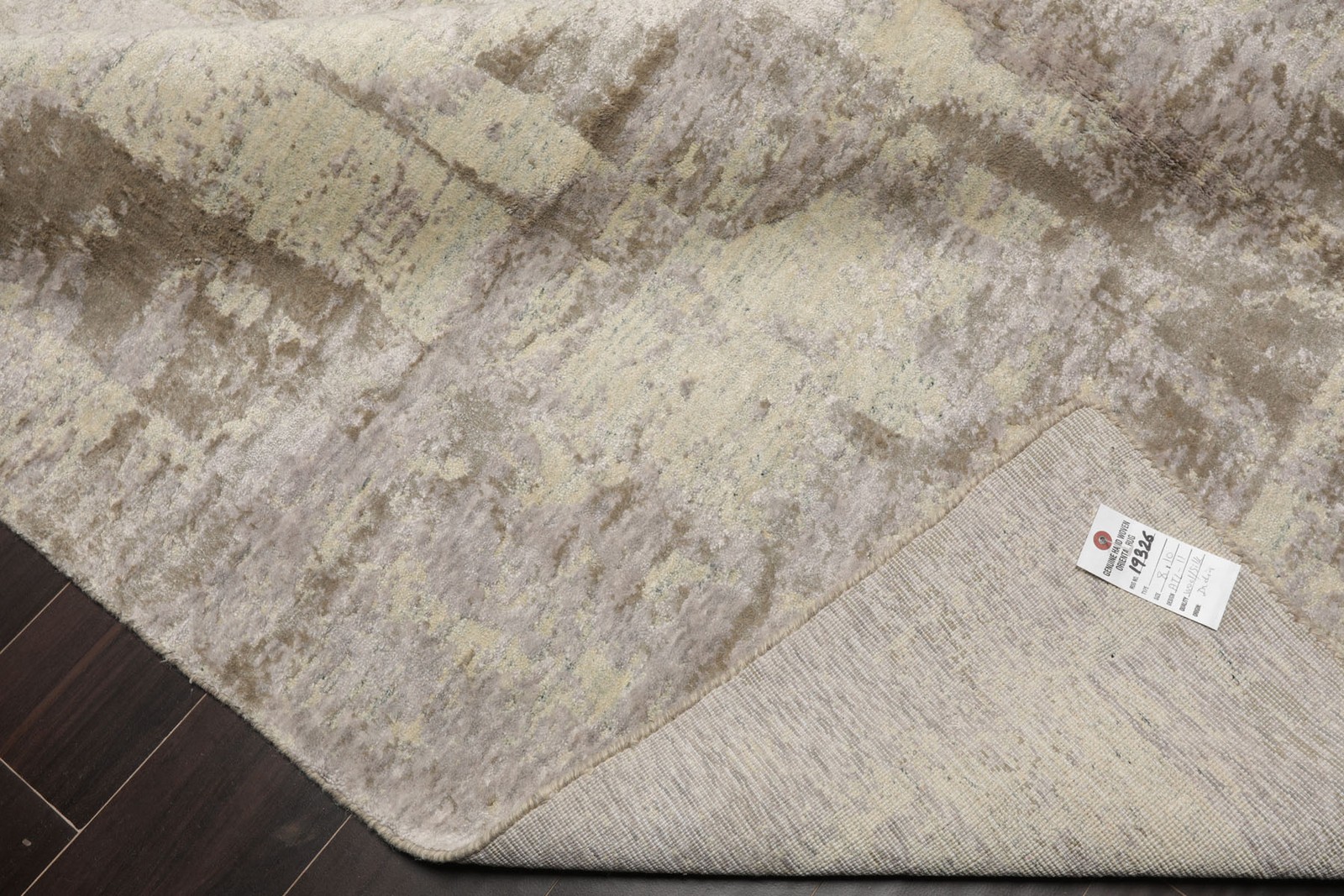 loomBloom 8×10 Lavender, Mint Hand Loomed Tibetan Sherpa Wool and Silk Area Rug