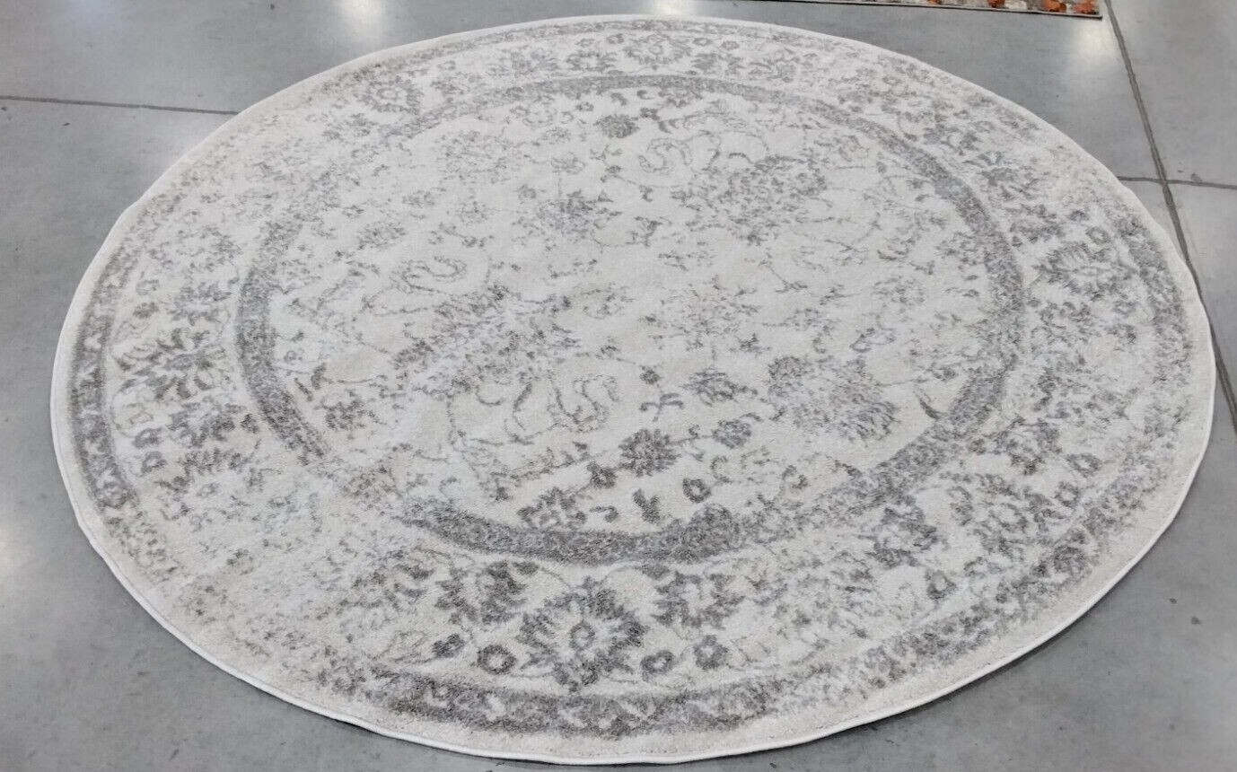 IVORY / SILVER 8′ X 8′ Damaged Binding Rug, Reduced Price 1172720118 ADR109C-8R