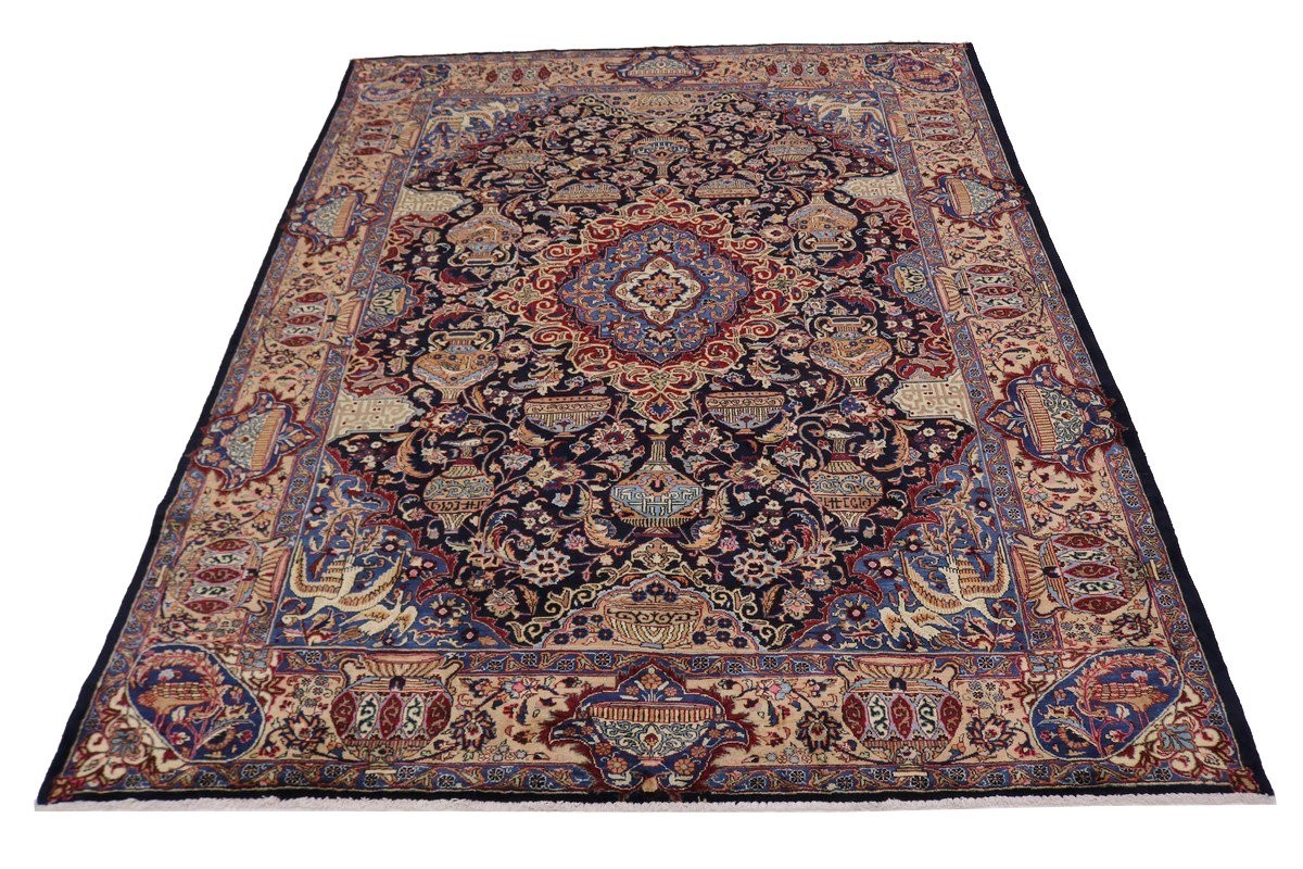One-of-a-Kind Vintage Handmade Oriental Rug Thick Pile Pictorial Carpet 10X13 ft