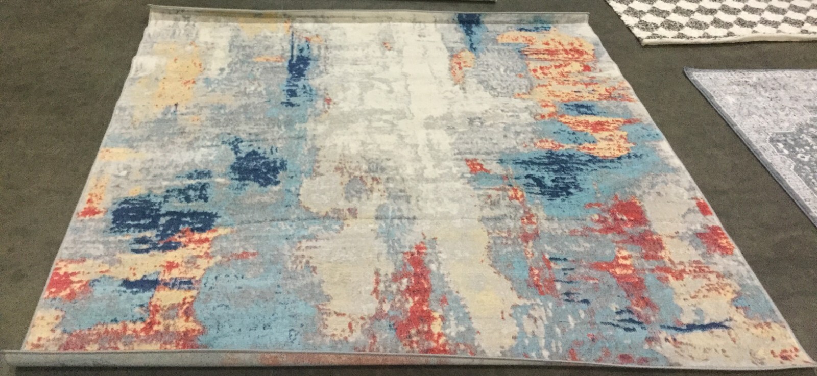 GREY / RED 6′-7″ X 6′-7″ Square Flaw in Rug Reduced Price 1172654923 JSP101C-7SQ