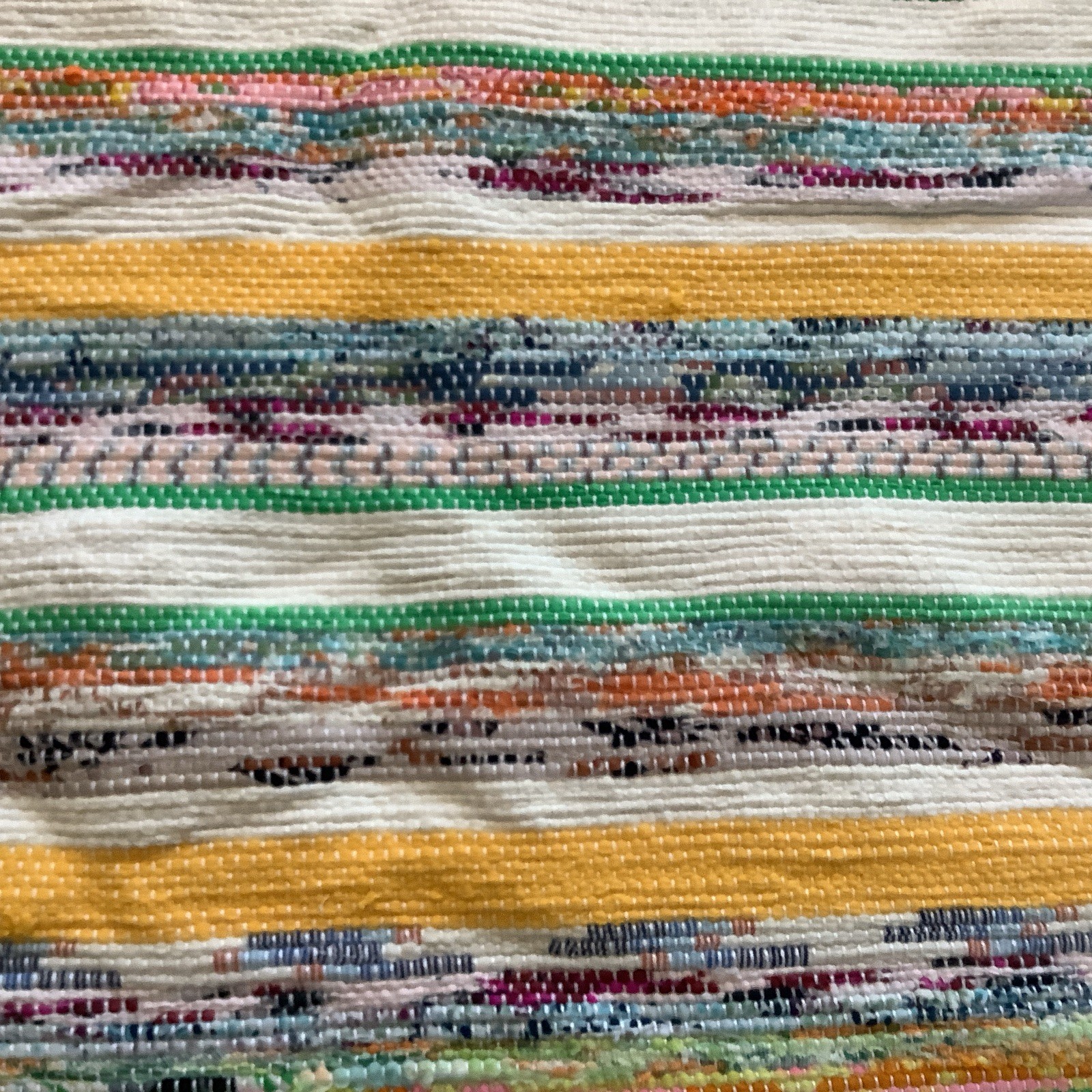 Vintage rag rug blanket Hand woven carpet Country Farmhouse Scandinavian 84×70