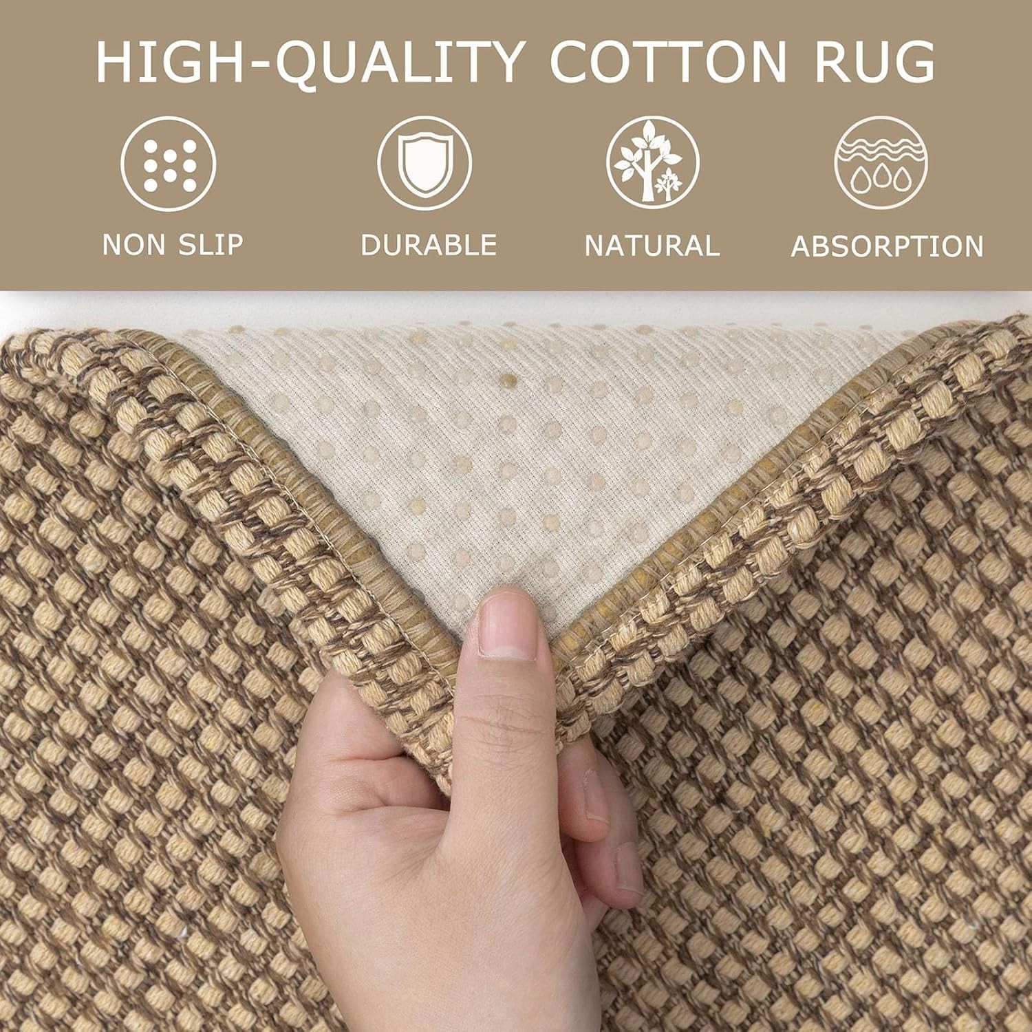 Stylish 2×6 ft Washable Kitchen Runner – Non-Slip Rubber Backed Boho Rug
