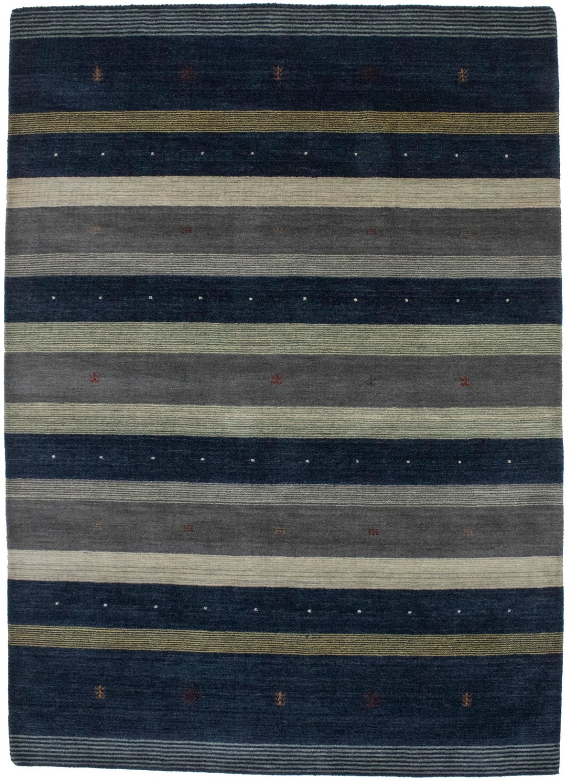 6×8 Modern Indo-Gabbeh Oriental Rug Multicolor Stripes Plush Carpet Bedroom