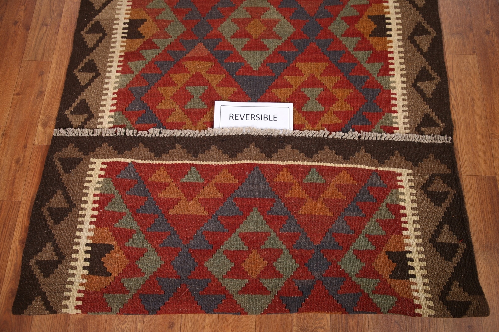 Tribal Traditional Flat-weave Kilim Reversible Rug 3’x5′ Wool Handmade Carpet