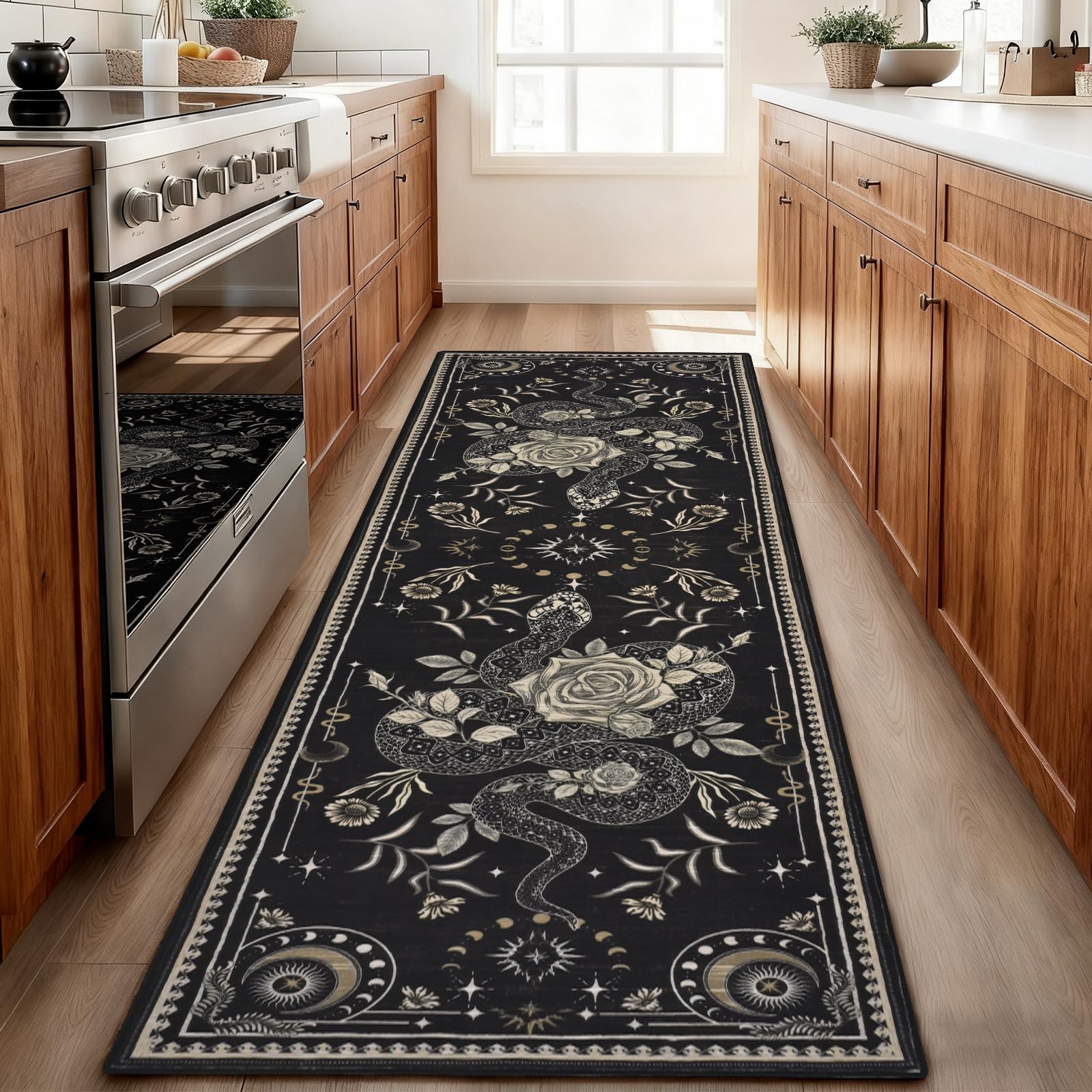 Yinhua Runner Rug Washable Snake Rugs for Hallway, Gothic Runner Rugs 2×7’3 N…