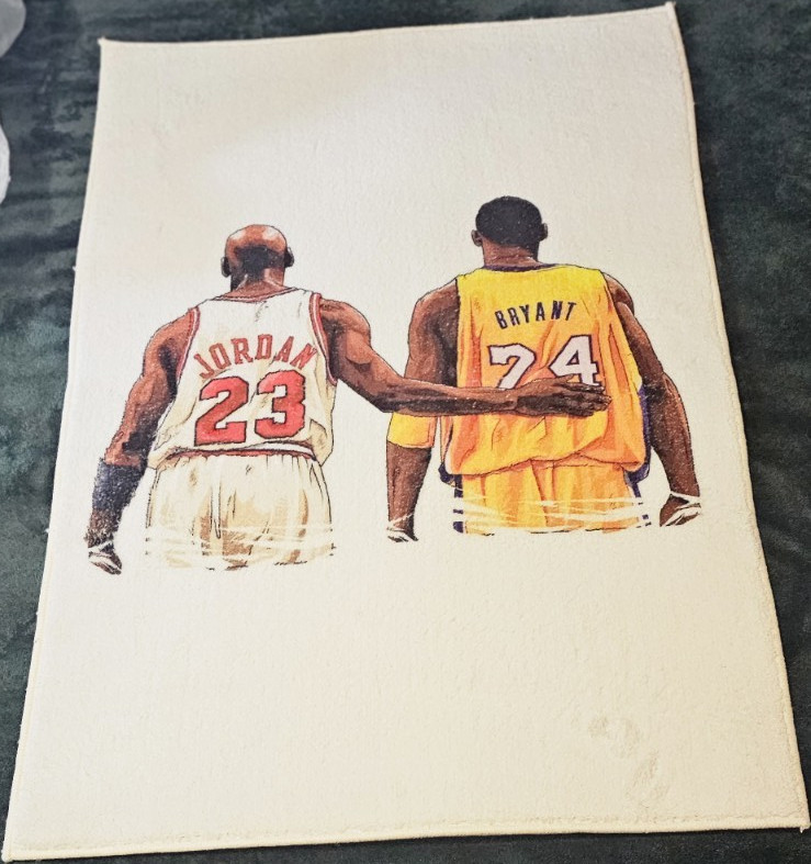 Basketball Pictorial Theme 32×22 White Soft Non-Slip Accent Rug