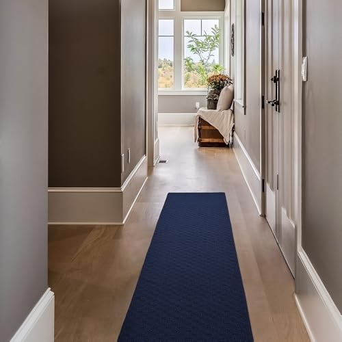 Garland Rug Town Square Navy Blue 2 X 12 Non Slip Area Rug For Living For