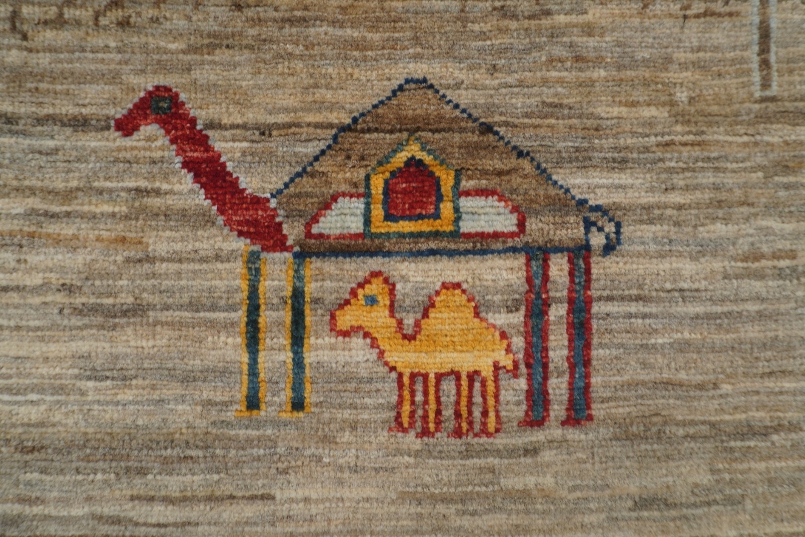 8×10 ft Gray Landscape Gabbeh Afghan Hand Knotted Wool Area Rug
