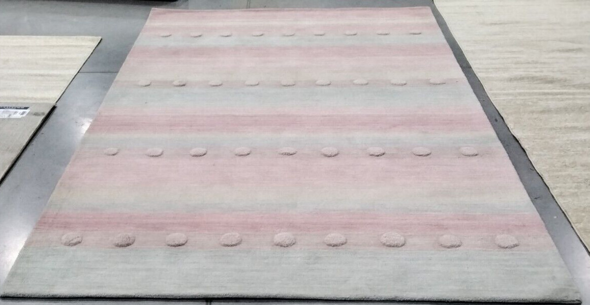 LIGHT BLUE / PINK 6′ X 9′ Stained Rug, Reduced Price 1172722529 SFK801M-6