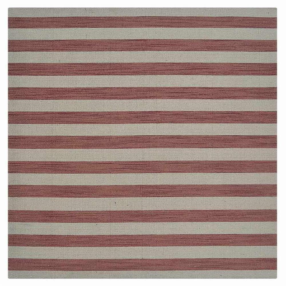Hand Woven Flat Weave Kilim Wool Area Rug Contemporary Cream Pink BBH BBD00107