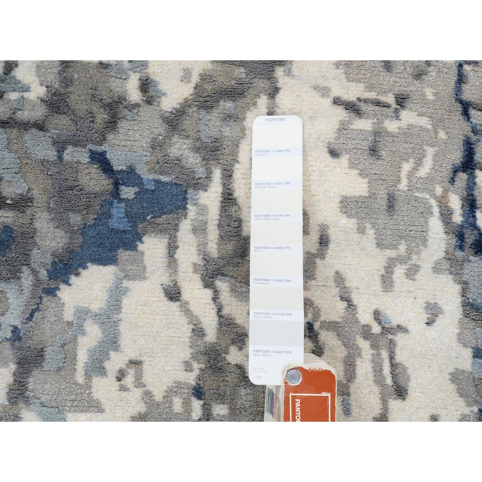 2’6″ x 6’2″ Denim Blue Wool and Art Silk Hand Knotted Runner Oriental Rug R63763