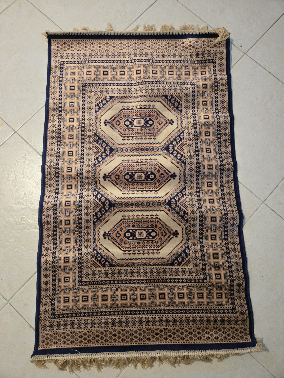 NOS Antique Traditional Fringe 27″ x 45″ Accent Rug – Multi