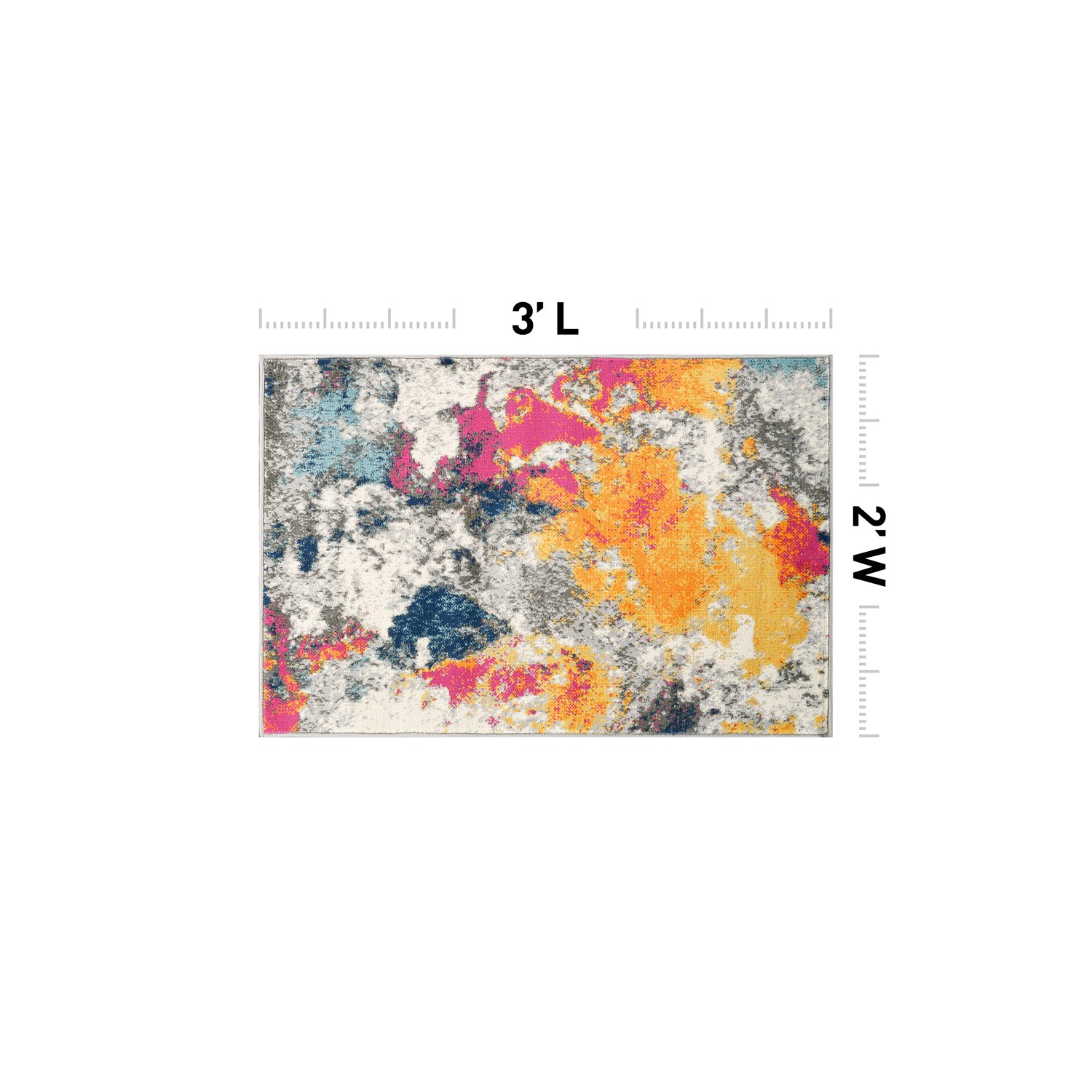 Rugshop Doormat Abstract Contemporary Multi-Color Small Rugs 2×3 Door Mats