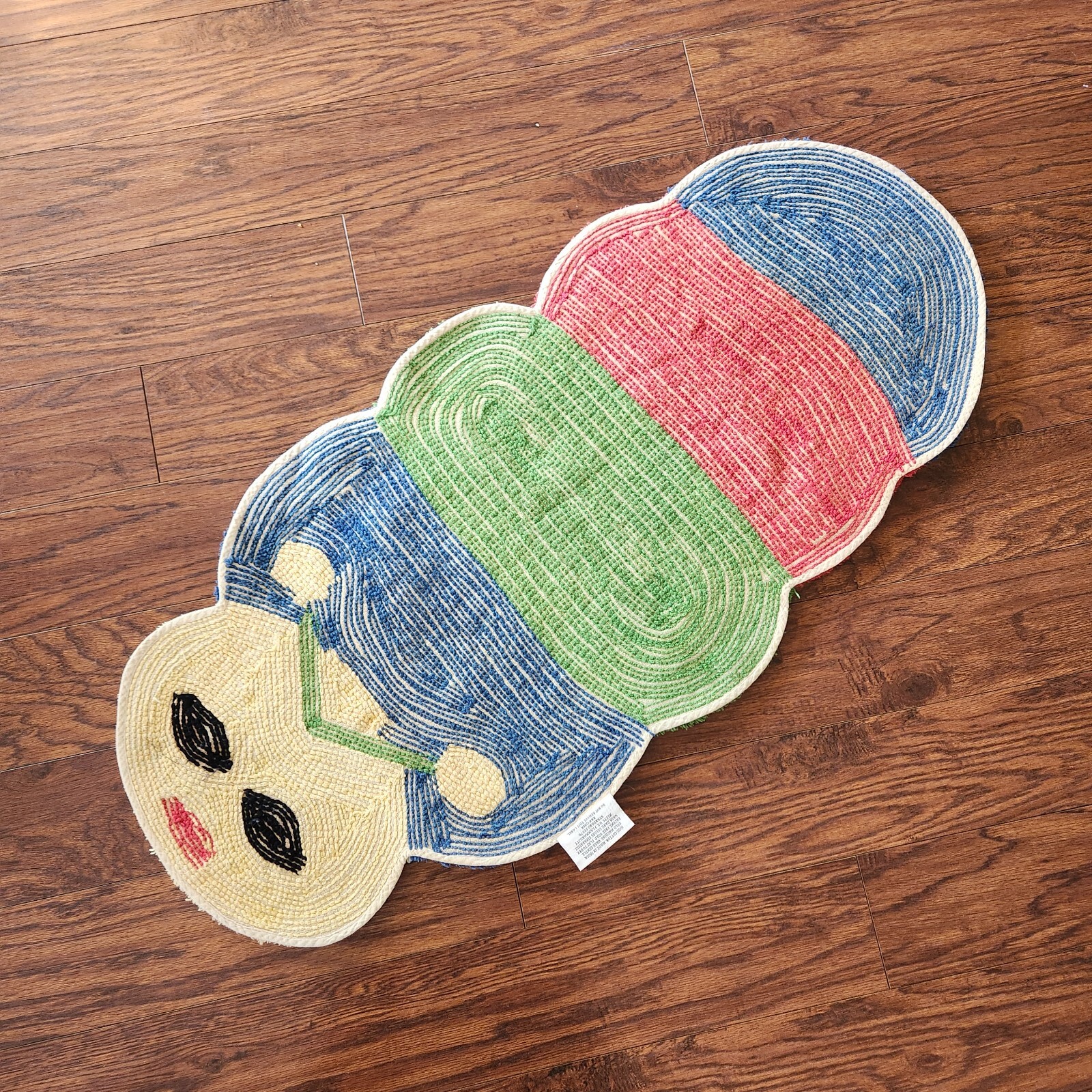Decorative Caterpillar Rug Shaped Figural Bug Insect Colorful Child Cotton 40 in