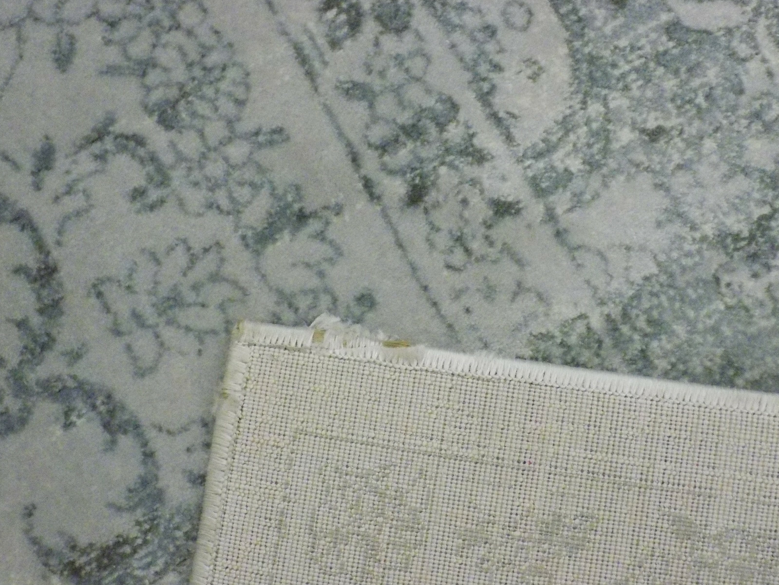 CREAM / DARK GREY 9′ X 12′ Damage Binding Rug Reduced Price 1172580196 CNG631K-9