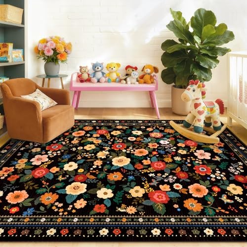5×7 Area Rugs for Living Room Vacuum-Friendly Machine Washable Area Rug