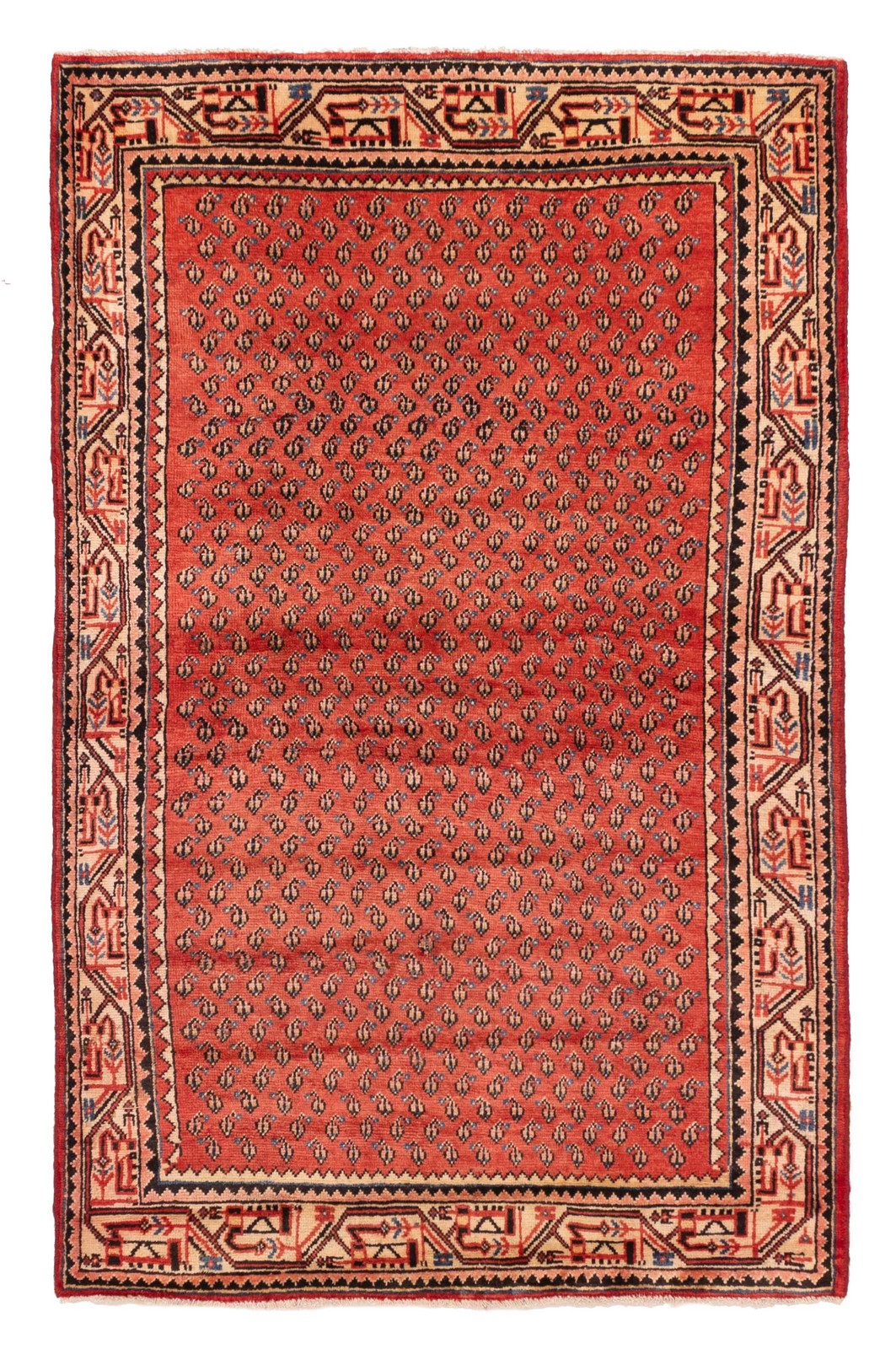 Traditional Vintage Hand-Knotted Area Rug 4’4″ x 6’11” Oriental Wool Carpet