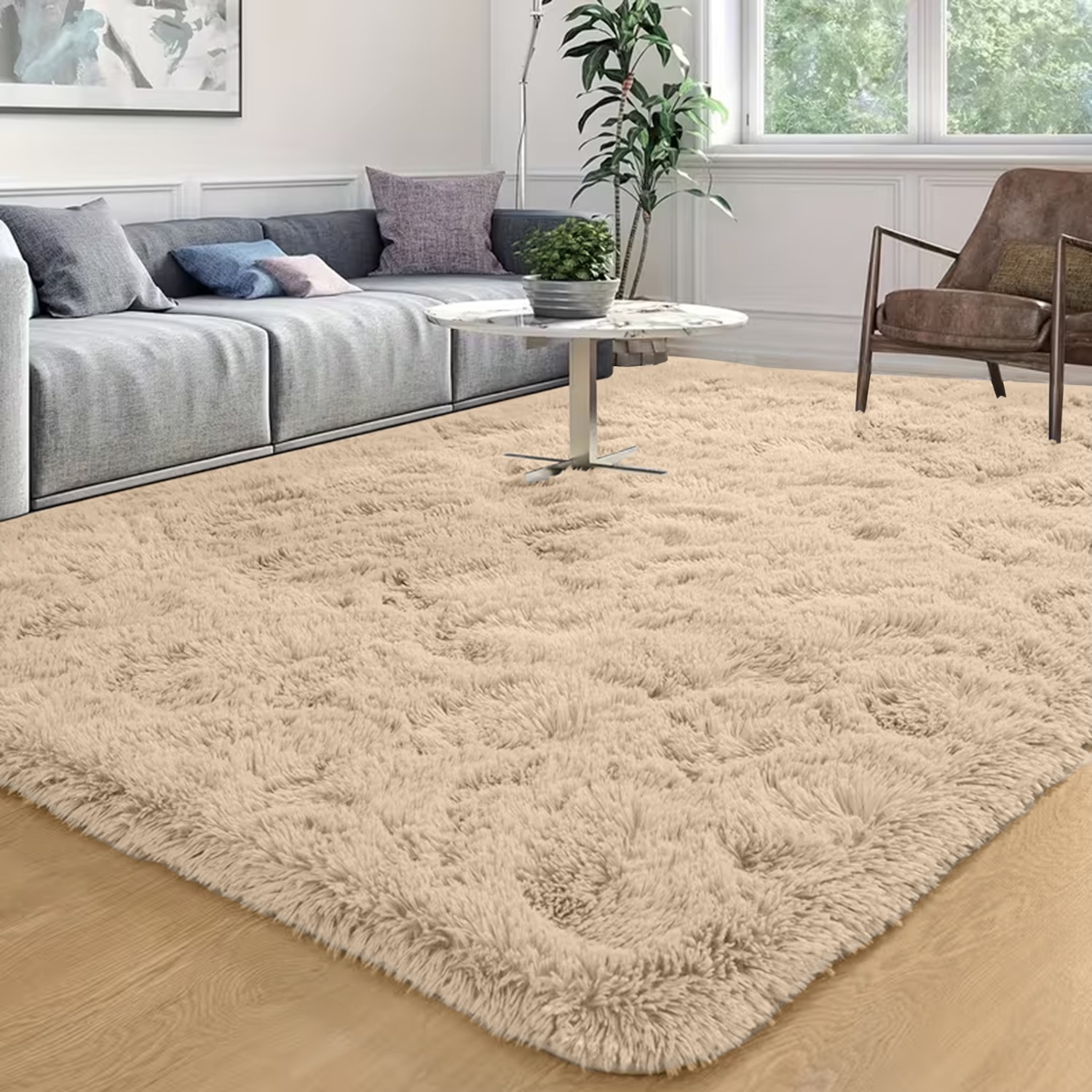 Luxury Fluffy Shaggy Area Rugs Anti-Skid Carpet Mats Rug for Living Room Bedroom