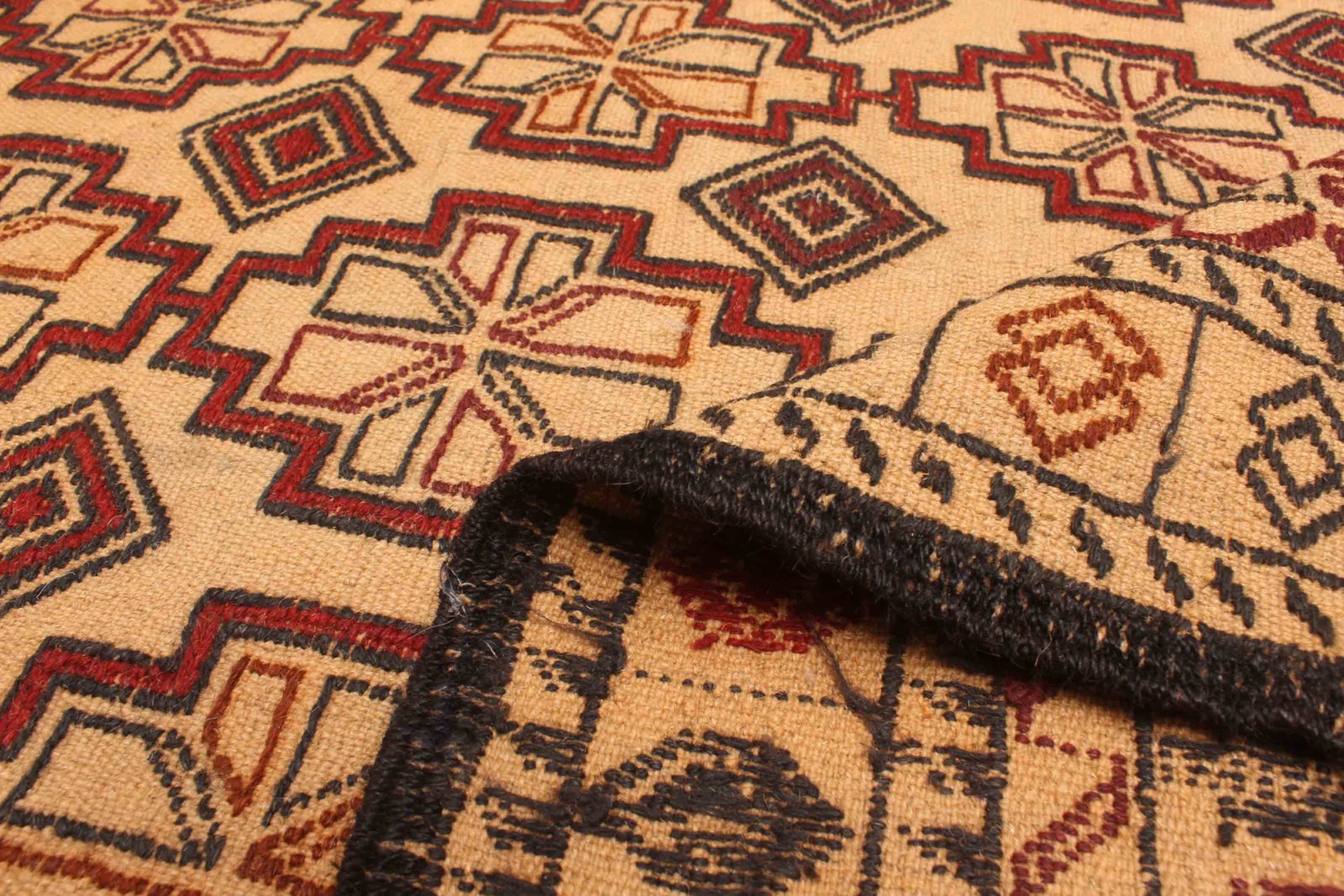 Vintage Hand Woven Area Rug 4’4″ x 5’10” Traditional Wool Oriental Carpet