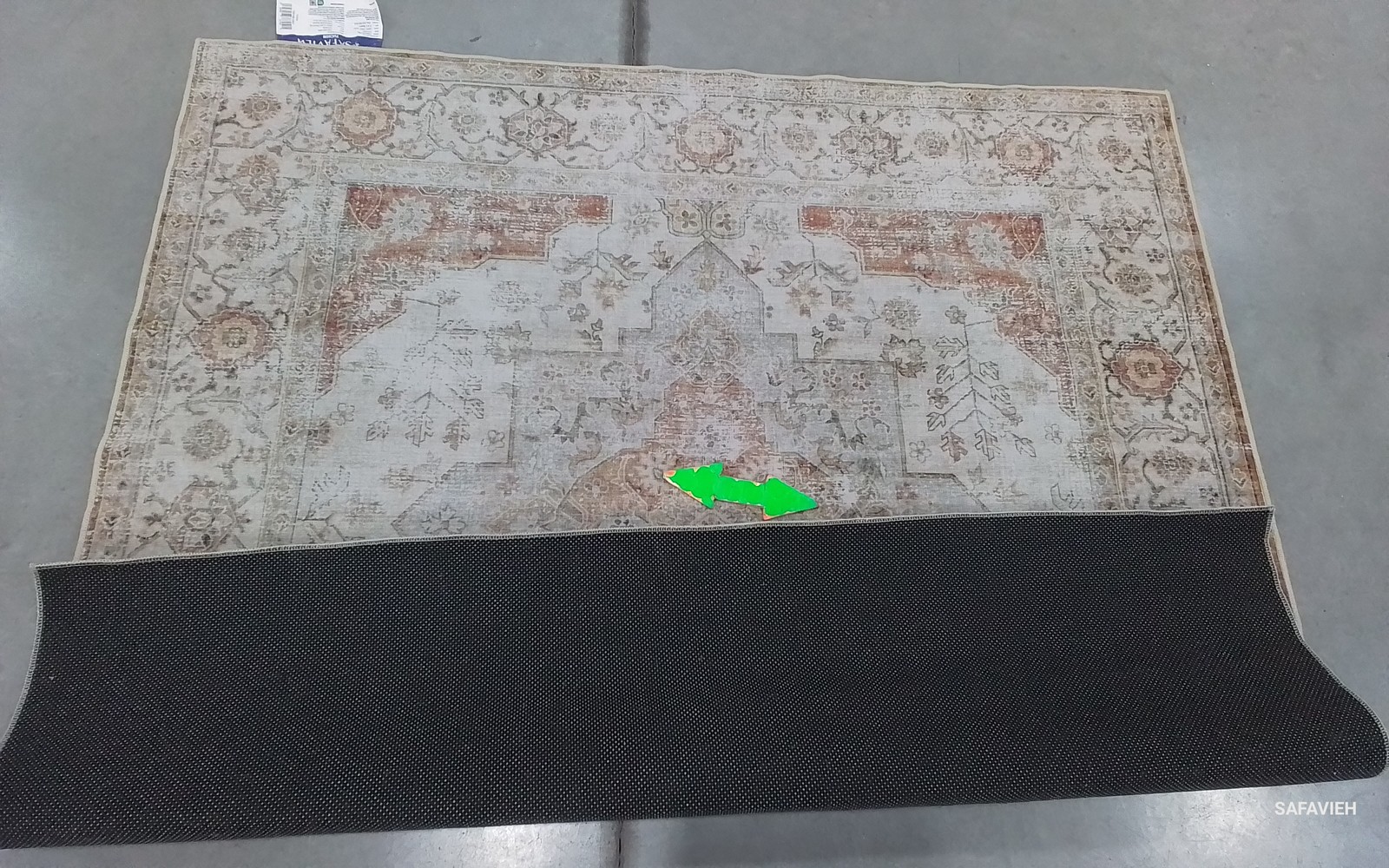 LIGHT GREY / RUST 5′-0″ x 5′-0″ Stained Rug Reduced Price 1172799888 TSN105F-5SQ