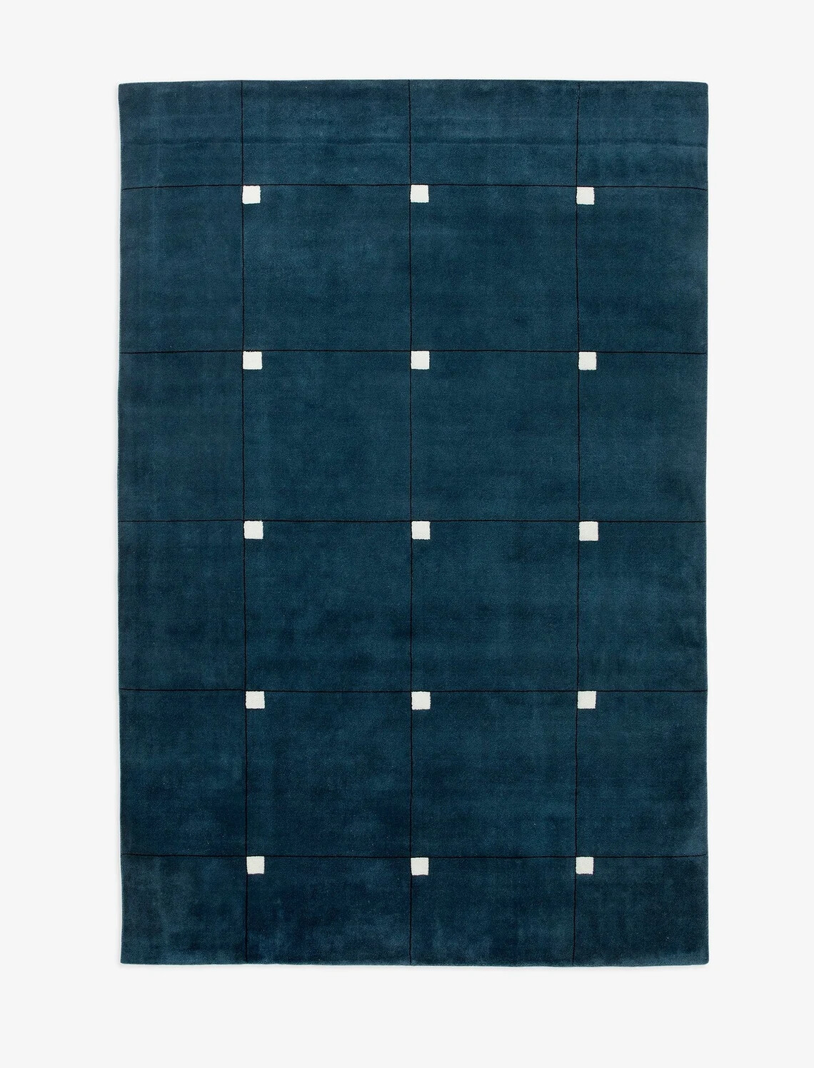 Modern Crystal Teal blue Color Hand Tufted New Zealand Wool Area Rug With Medium