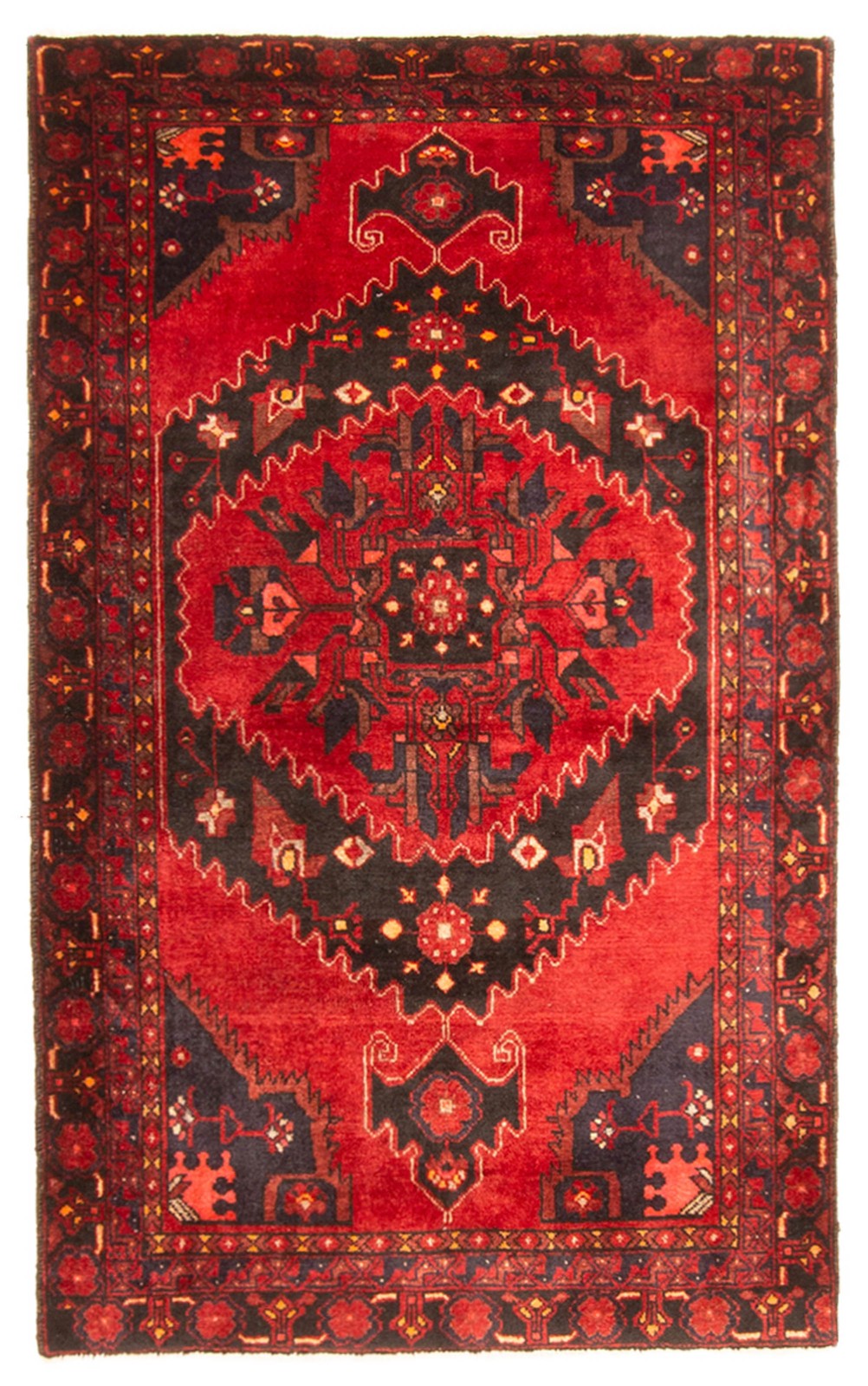 Vintage Hand-Knotted Area Rug 3’2″ x 5’1″ Traditional Wool Carpet