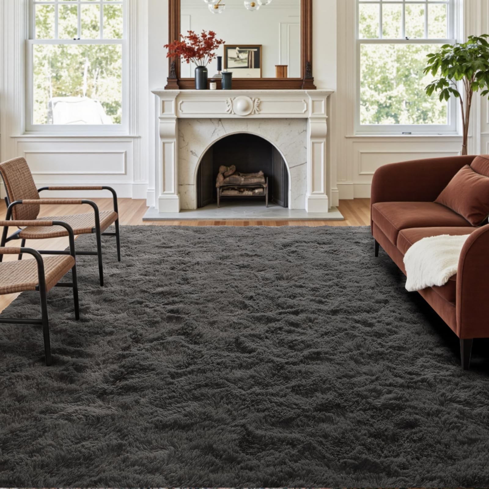 4×6 Ft Shag Rugs for Bedroom Living Room, Ultra Soft Fluffy Furry Area Rugs f…